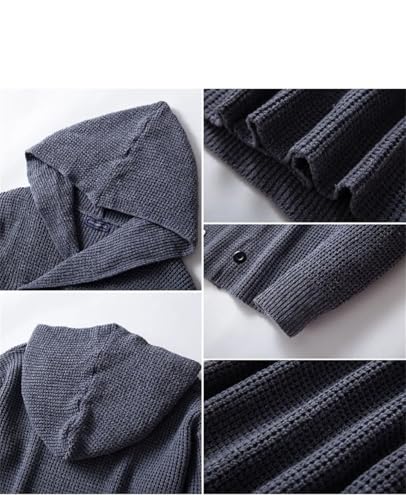 Winter Thicken Knitted Sweater Double Breasted Hooded Knit Cardigan Sweaters2