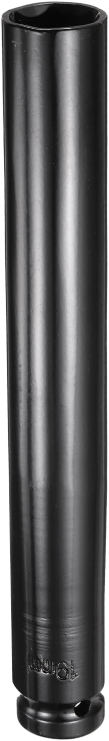 HARFINGTON 2pcs 6-Point Deep Impact Socket 1/2" Drive 32mm Metric Socket 8" (200mm) Extra Long Heat-Treated 45# Steel for Home Auto Spindle Axle Hex Nuts Bolts Repair, Black