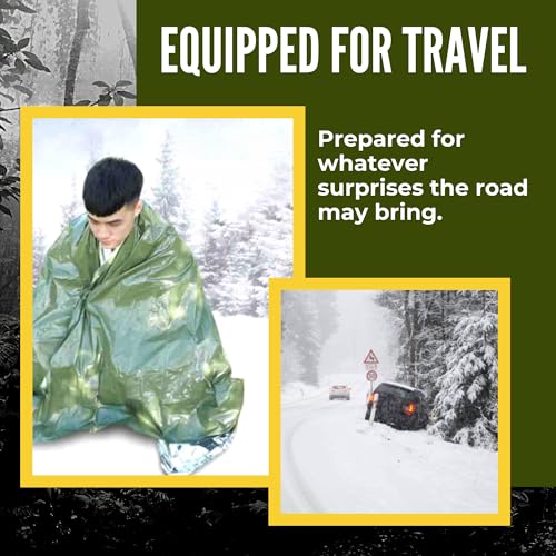 Image of Next-Gen 4-Pack Ultra-Durable Emergency Blankets - Extra-Thick, Waterproof Mylar with Whistles, Storage Pouches - Ideal for Camping, Hiking & Survival Gear