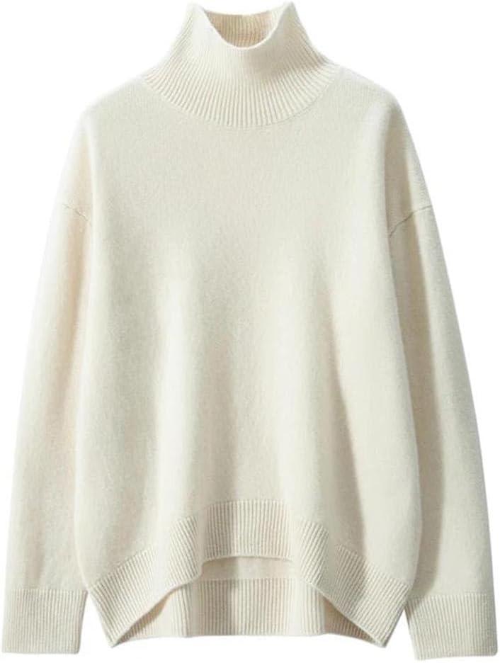 Women's Cashmere High-Neck Loose Pullover Casual Sweater