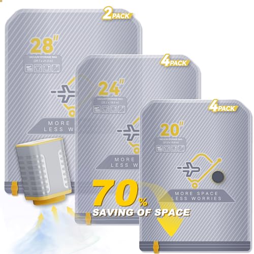 Image of 10-Pack Vacuum Bags for Travel with Wireless Rechargeable Pump, Carry-on Size Compression Packing Bags for Luggage & Suitcase, Space Saver for Clothes & Clothing, 10 Combo Travel Size, Fast 3S Vacuum