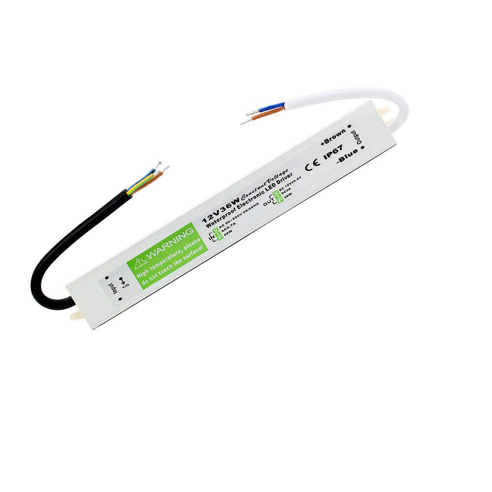 LEDSone 12V 36W IP67 Waterproof Electronic LED Driver AC 90-250 V Transformer Constant Voltage Power Supply LED Driver for Indoor Outdoor — image 1