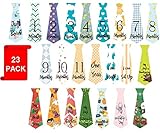 Baby Monthly Milestone Tie Stickers - Stickers for Infant Newborn First Year 12 mounts Boy