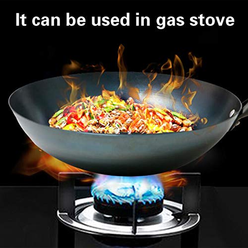 Wok de acero al carbono con pala de hierro 30 cm miniatura 3