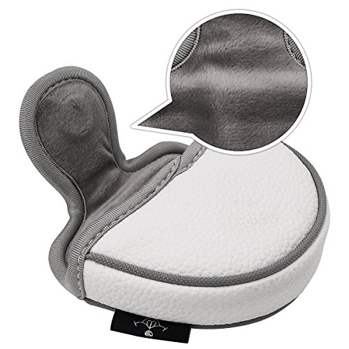 Big Teeth Small Golf Putter Cover Half Mallet Mini Golf Headcover Club Head Protector Magnetic Closure for Scotty Cameron Taylormade Odyssey Club (White)