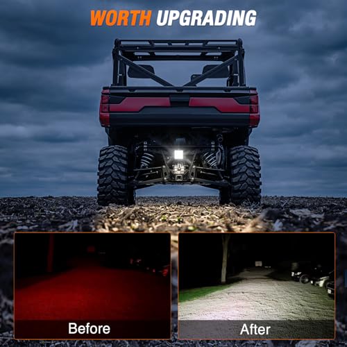 Image of Nilight Ranger Backup Light 48W Flood Reverse Rear Lights Tractor LED Pod Lighting Plug and Play Kit Compatible with Polaris Ranger 1000 XP Crew 2018 2019 2020 2021 2022 2023 2024