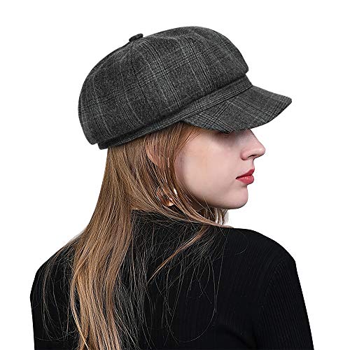 Colorsun Women's Newsboy Caps Beret Hat For Fashion Ladies Vintage Black #TOP2