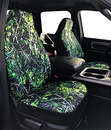 Northwest Seat Covers Lifestyle Camo Semi-Universal/Universal/Semi-Custom Seat Covers for 2 Buckets Front Seats in Car Truck SUV (Toxic)