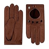 Mit Knöchellöchern Roeckl Damen Montreal Autofahrer Lederhandschuhe, Cognac, 7