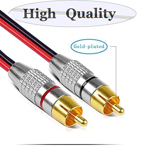 Ukiism Rca To Speaker Wire Adapter, Speaker Bare Wire Cables To Rca Plugs Adapter Repair Speaker Cord For Speakers Amplifier Audio Video Av Receivers(2Pack, 1Foot) #TOP4