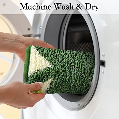 Hi Space Small Bath Mat Non Slip Bath Rugs Green Monstera Leaf Machine Washable Cute Bathtub Mat For Kids Water Absorbent Plush Shaggy Carpet Thick Bathroom Rug Microfiber Door Mat 16"X24"(40×60Cm) #TOP4