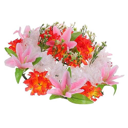 BESTYASH Guirnalda De Flores Artificiales para Arreglo Floral Lirios Decoración Funeraria y Duradera para Cementerios
