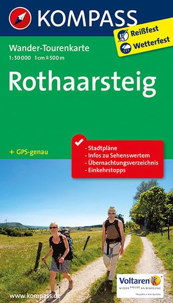 Rothaarsteig: Wander-Tourenkarte. GPS-genau. 1:50000 (KOMPASS Wander-Tourenkarte, Band 2506)