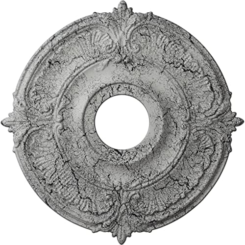 Image of Ekena Millwork CM18ATUWC - Attica - Ceiling Medallion, Ultra Pure White Crackle