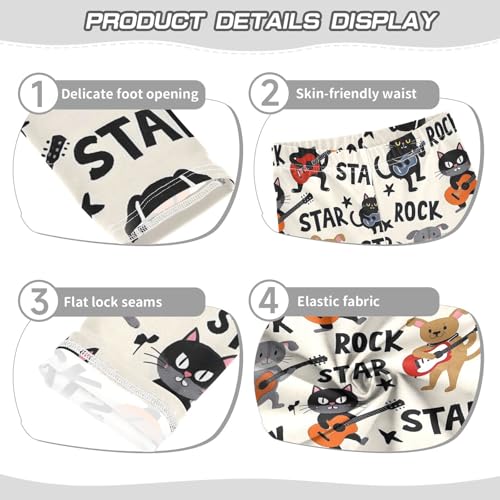 Funny Rock Star Cat Girls Leggings Soft Stretch Workout Yoga Dance Pants for Kids Casual Tights3
