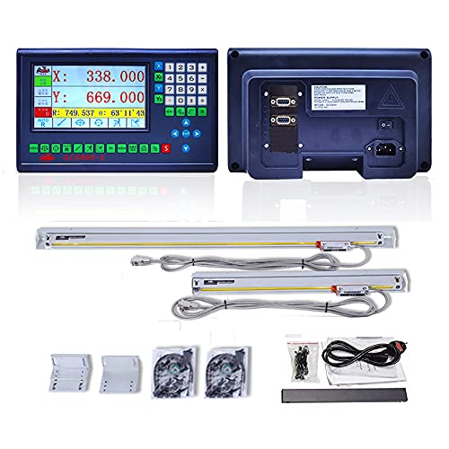 HXX LCD 3 Axis Readout Display Kit,2 Axis DRO Kit with Glass Linear Scale 100mm~1000mm Meter Muti-Function for CNC Milling Lathe EDM Rotary Encoder Lathe Milling Drill Bording Machine