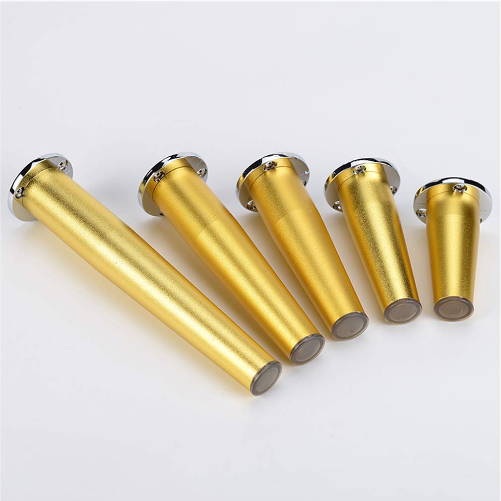 Nogi meblowe, metalowe, stożkowe, aluminiowe, do sofy, do stołu, krzesła, szafki herbacianej, z gumową matą, regulowana wysokość, antypoślizgowe (srebrne)