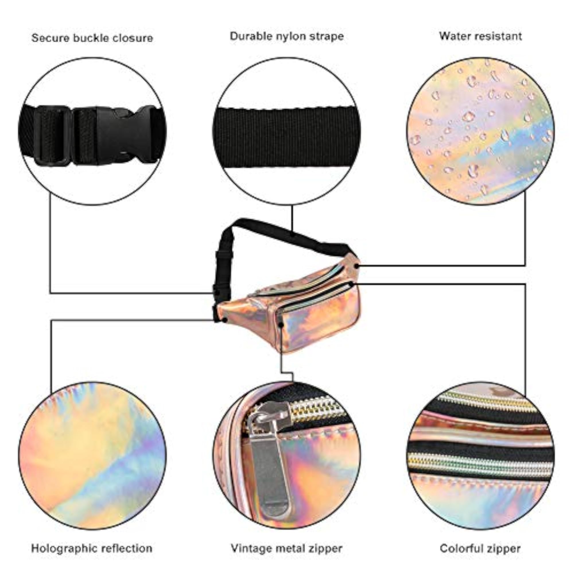 Holographic Fanny Pack for Rave & Festival