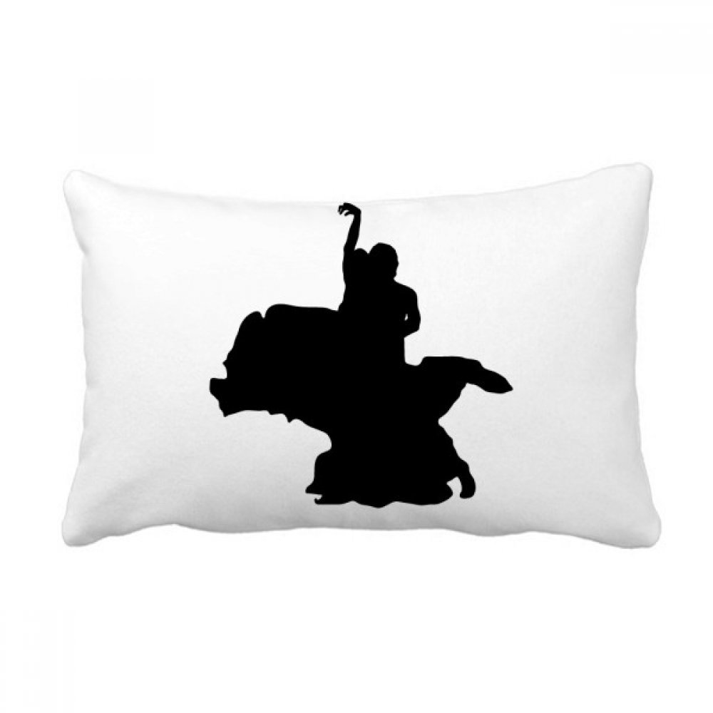 Coussin lombaire de salon motif duo danseurs multicolore 16x24 pouces