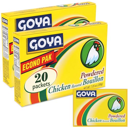 Goya Chicken Bouillon Powder Packets, 7.05 oz (2-Pack), Instant Broth and Seasoning for Soups, Stews, Rice, and Gravy, Bold, Latin-Inspired Flavor