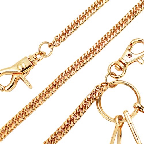 Lightweight Super Thin Cut Link Wallet Chain Swivel Trigger snap Biker Punk Key Chain (Gold)2
