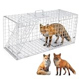 BYRPRO Collapsible Humane Live Animal Trap Cage, 42.5 in (108×40×45 cm), 2.0mm Heavy-Duty Steel Wire, Reinforced Frame, Anti-Escape Trap Door, Tight Mesh, Smooth Edges, Gloves Included