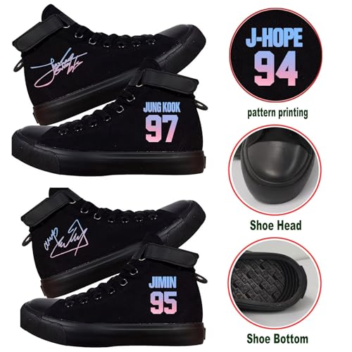 KPOP Shoes Jungkook Merchandise V Taehyung Jimin Suga JHope Jin High Top Canvas Sneakers High Top Casual Shoes2