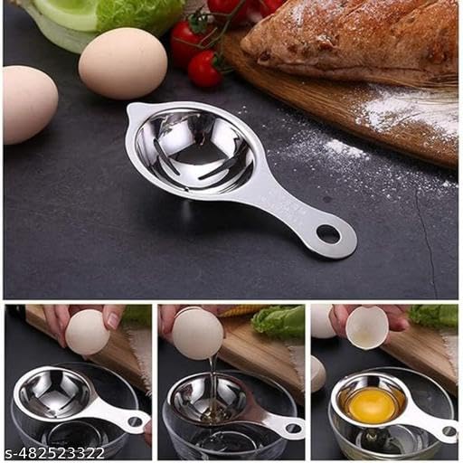 Radhehul 1Pcs Egg Yolk Separator Stainless Steel Professional Egg Strainer Spoon Separating Egg Divider Kitchen & Restaurant Baking Tool.. 1