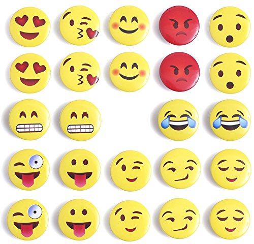 Mymazn Emoji Magnets Whiteboard Magnets, Fridge Magnets Refrigerator Magnets Office for Dry Erase Board Magnetic Smiley Face Magnets (Emoji 24)