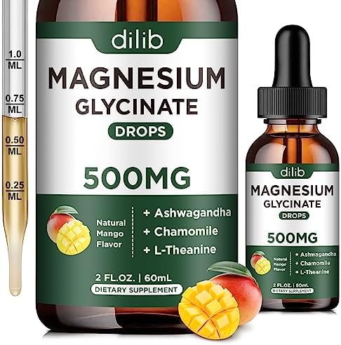 Magnesium Glycinate Supplement, Magnesium Liquid Drops with Magne...