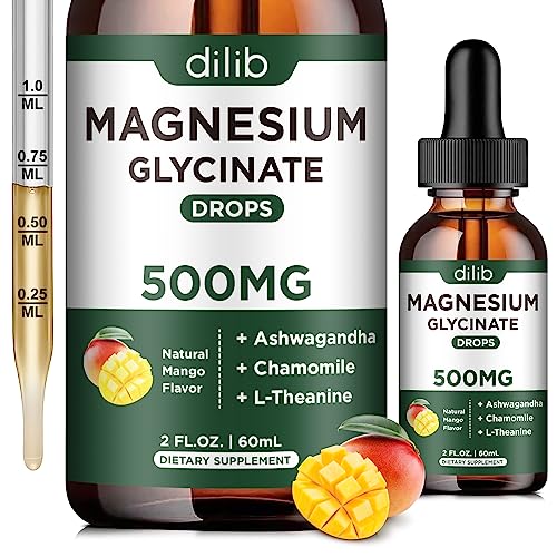 Magnesium Glycinate Supplement, Magnesium Liquid Drops with Magne...