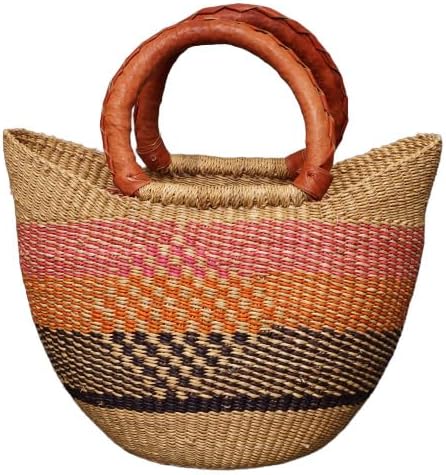 アフリカ ブルキナファソ 猫耳 バスケット Mサイズ No.7 アフリカン かご 小物入れ マルシェバスケット