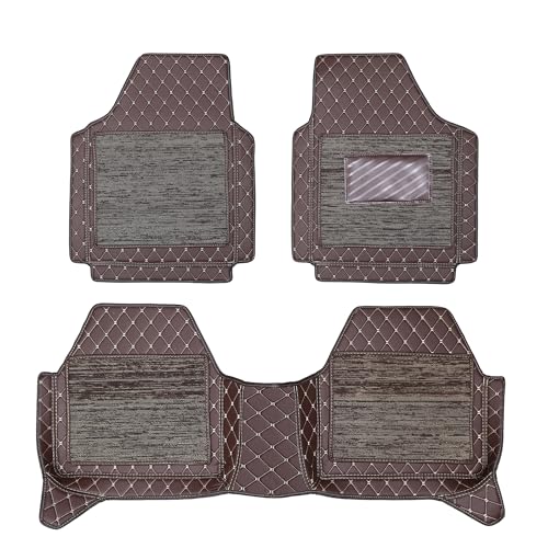Image of CARNEST 7D Car Floor Mats Only Compatible with Datsun GO All Model, Set of 3 Pcs, 100% Waterproof & Washable Luxury 7D Car Foot Mats, Coffe