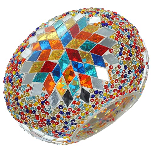 GALPADA Colored Glass Replacement Lamp Shade Mediterranean Turkish Style Decorative Table and Wall Lamp Cover Modern Bedside Night Light Replacement Globe