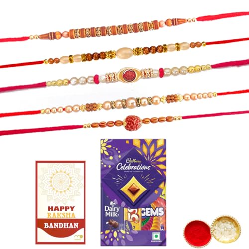 Image of Maalpani Rakhi with Chocolate - Rakhi for Brother and Dairy Milk Combo with 5star - Rakhi Gift Hamper
