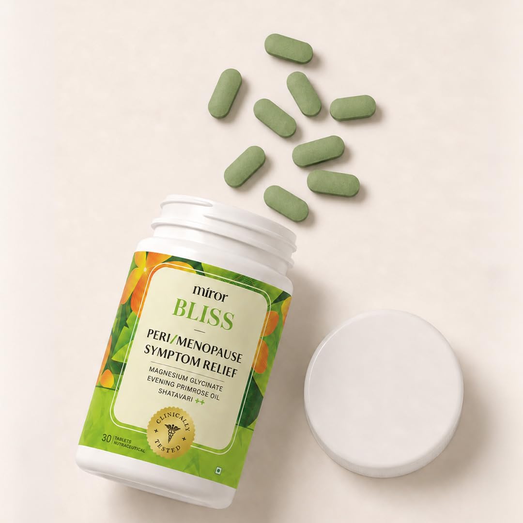 Miror Bliss - Perimenopause & Menopause Support Supplement for Women, Improves Harmonal Balance, Hot Flashes, Night Sweats, Mood Balance, Sleep Support, Magnesium Glycinate, Shatavari, Ashwagandha, 30 Chewable Tablets.-picture-22