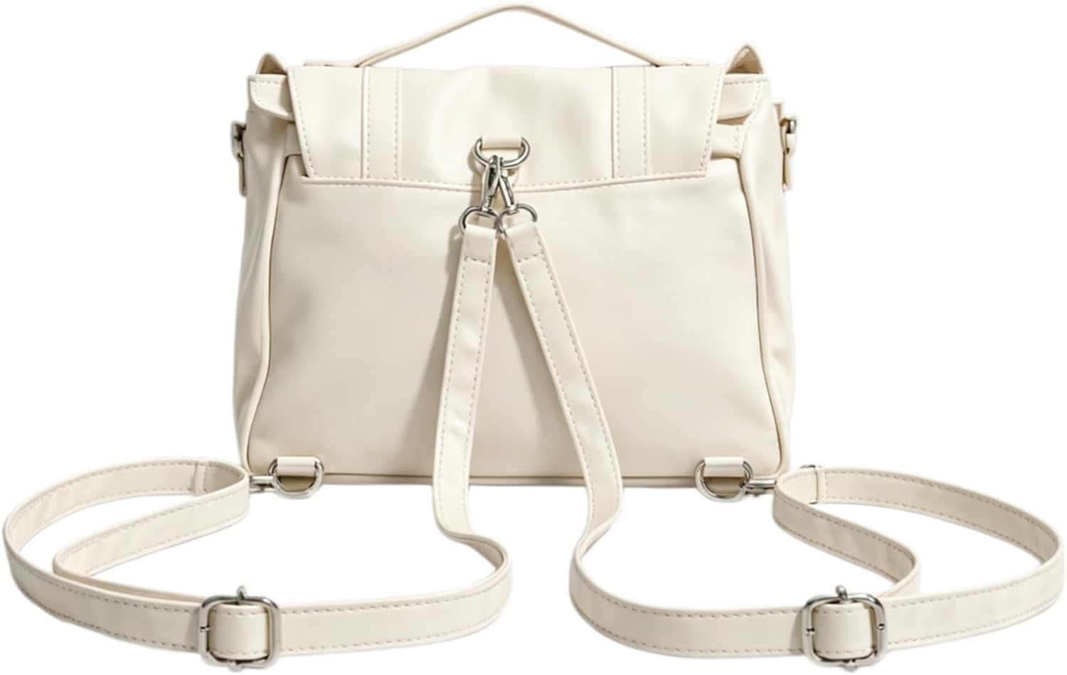 Bow Purse Cutecore Backpack, Satchel Crossbody Japanese Bag with Ruffle (Beige)
