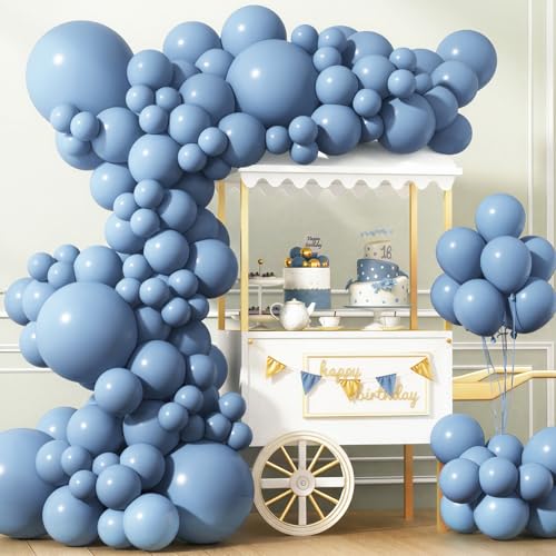 Ballons bleu poussiéreux lot de 150 pièces de tailles assorties pour décoration