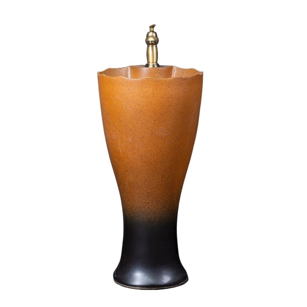 Rkvxcjhdr A Pedestal Sink Floor-Standing Garden Pool Basin Column Wash Basin Outdoor Vill Wash Basin Balcony Column Basin Bathroom Sinks