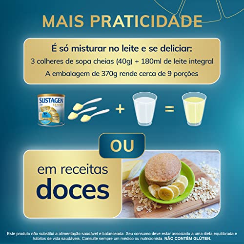 Sustagen Senior Complemento Alimentar 50+ Sabor Baunilha Lata 370g