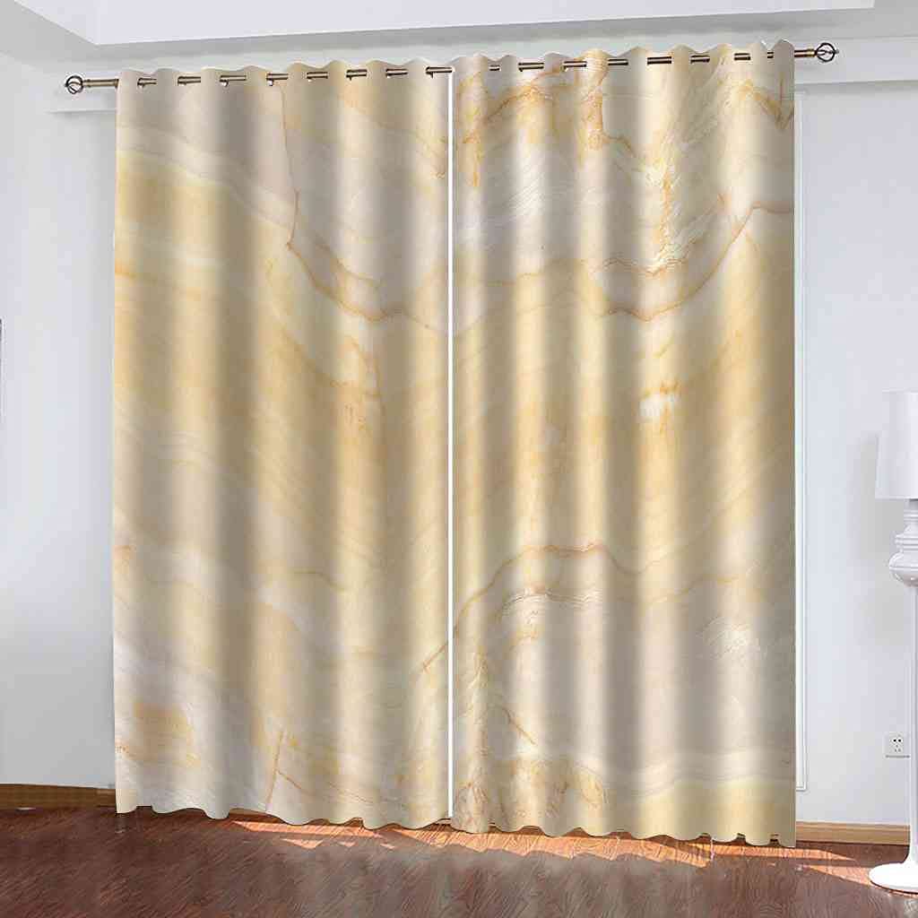 Rideaux de fenêtre salon moderne occultants et isolants texture marbre 3D