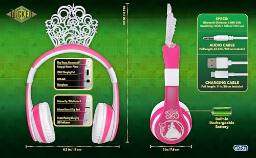 Image of Wicked Glinda Bluetooth Headphones for Kids, Wireless Headphones for School, Home or Travel