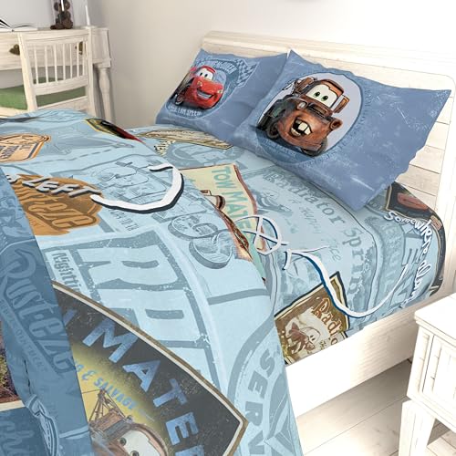 Image of Jay Franco Kids Sheet Set with Fitted, Flat Sheets & Pillow Cover - Ultra-Soft Bedding with Pillowcase for Room Decor, Multi - Cars, 4 Piece Full
