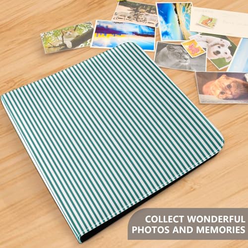 Álbum de Fotos Adhesivo DIY Scrapbook Album Rayas Blancas Aqua, Encuadernación de 3 Anillos, 40 Páginas, 8x10 miniatura 5