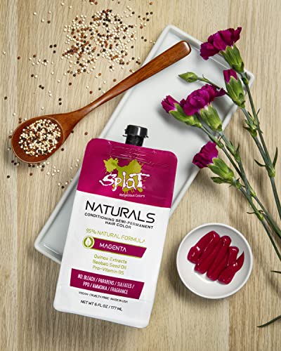 Splat Naturals In Magenta, Conditioning Semi-Permanent Pink Hair Color Kit, 6 Oz #TOP5