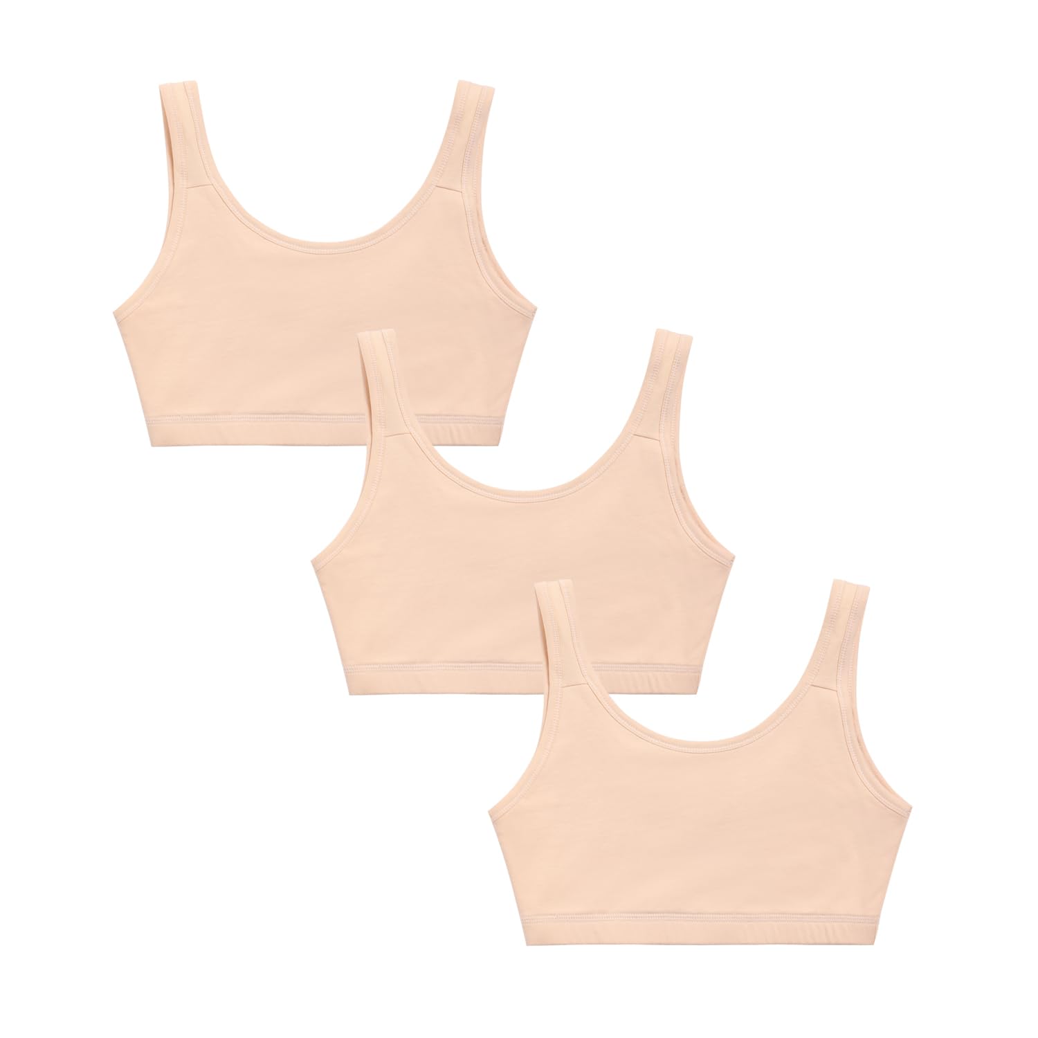 SillysallySports Bra Pack of 3 Non Padded Non Wired Girls Bra/Beginners Bra | Double Layered Fabric Bra