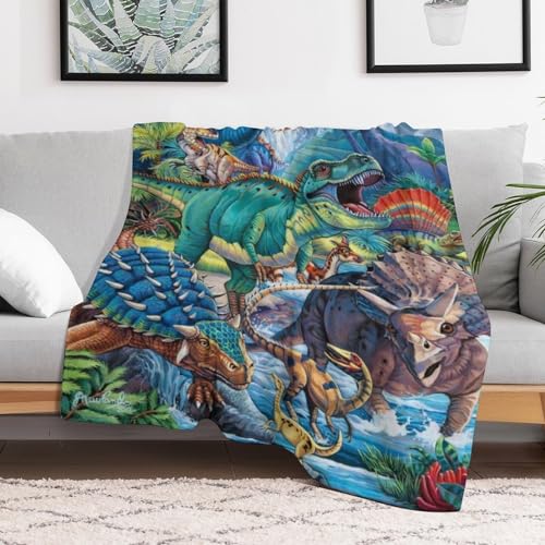 Couverture dinosaure pour des soirées cocooning douillettes au salon