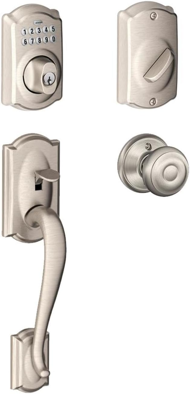 FE365CAM619GEO Schlage FE365-CAM-GEO Camelot Electronic Handleset with Georgian Knob