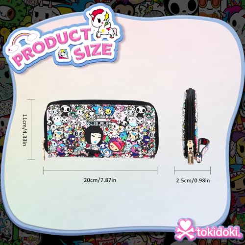Tokidoki Wallet with Wristlet PU Leather RFID Blocking Credit Card Holder Large Capacity Zipper Phone Wallet (multicolor)3