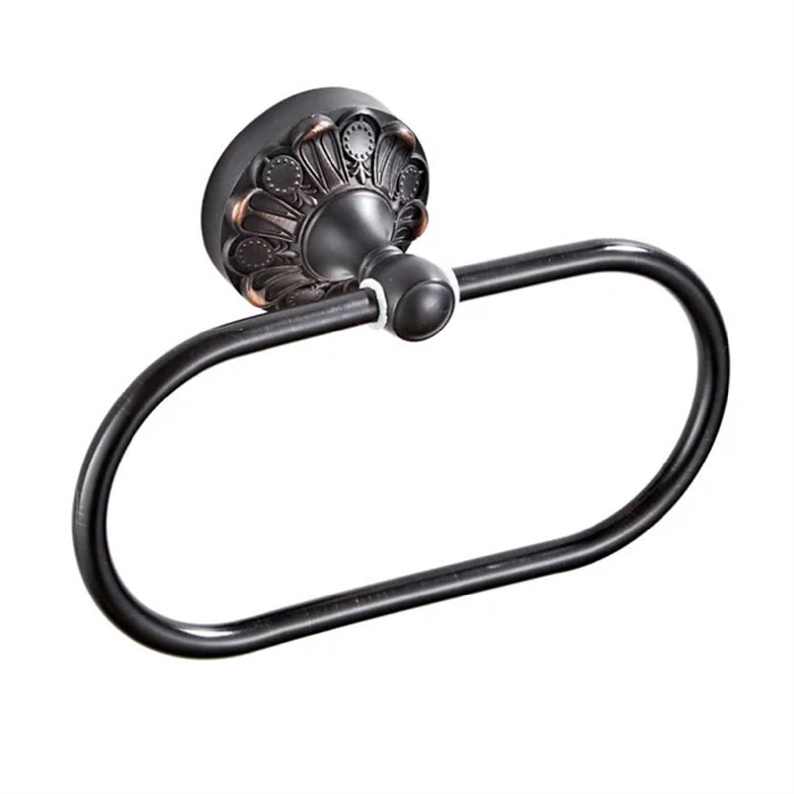 Towel Ring Antique Towel Ring Vintage Brass Bronze Bathroom Bath Holders Wall Mounted Towels Hanger for Kitchen Accessory(Black)